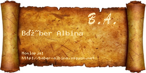 Báber Albina névjegykártya